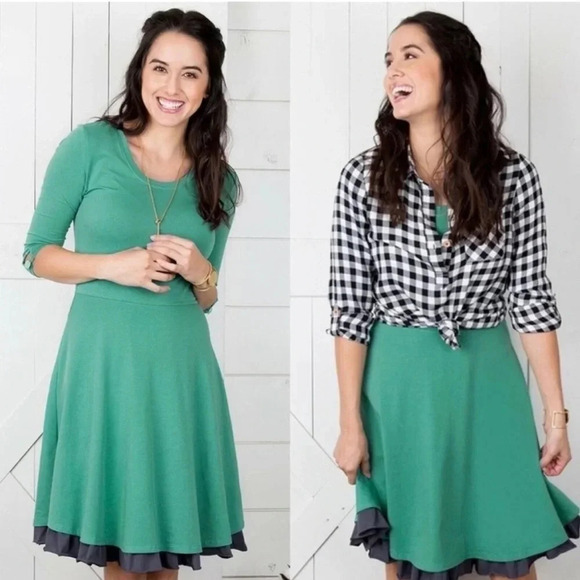 Matilda Jane Dresses & Skirts - Matilda Jane x Joana Gaines Farmhouse Modest Dress Tiered Layered Jersey Knit